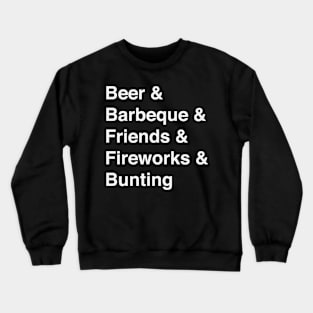 Fourth Of July Helvetica List Crewneck Sweatshirt